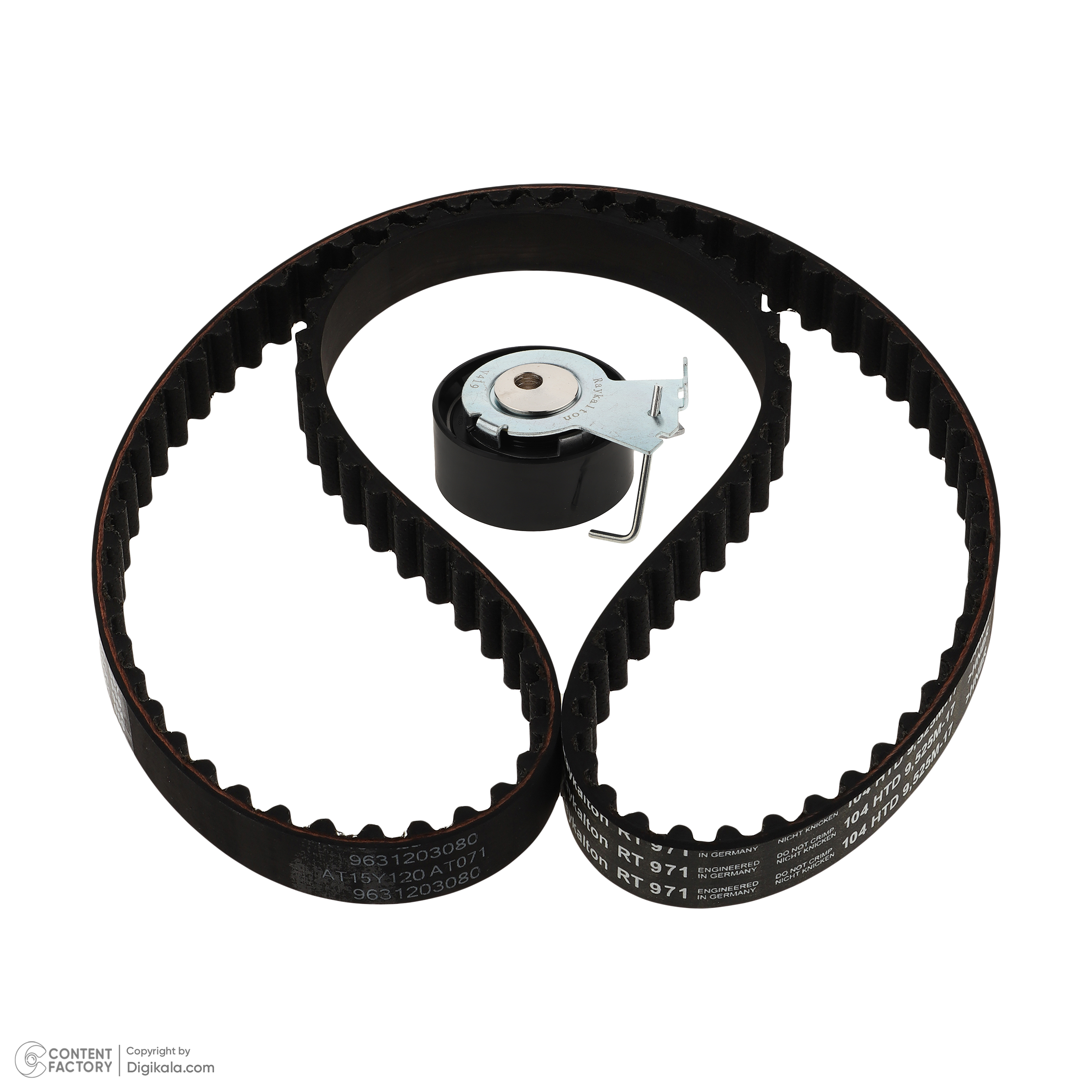 کیت تسمه تایم رایکا آلتون کد RT971-104Z مدل 104 دندانه HNBR مناسب برای پژو 206 تیپ 2 و 3 ، پژو 206 صندوقدار TU3