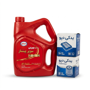 بسته تعویض روغن بهران سوپر پیشتاز XU7 (4لیتر) + فیلترها - یدکی دپو