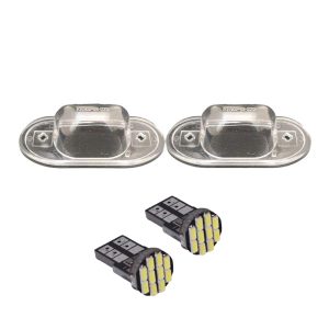چراغ پلاک خودرو قطعه سازان کبیر مدل EK-PRIDEWHT-30978 مناسب برای پراید به همراه لامپ مجموعه 4 عددی