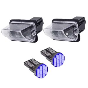 چراغ پلاک خودرو قطعه سازان کبیر مدل EK-206BLU-3010358 مناسب برای پژو 206 به همراه لامپ مجموعه 4 عددی