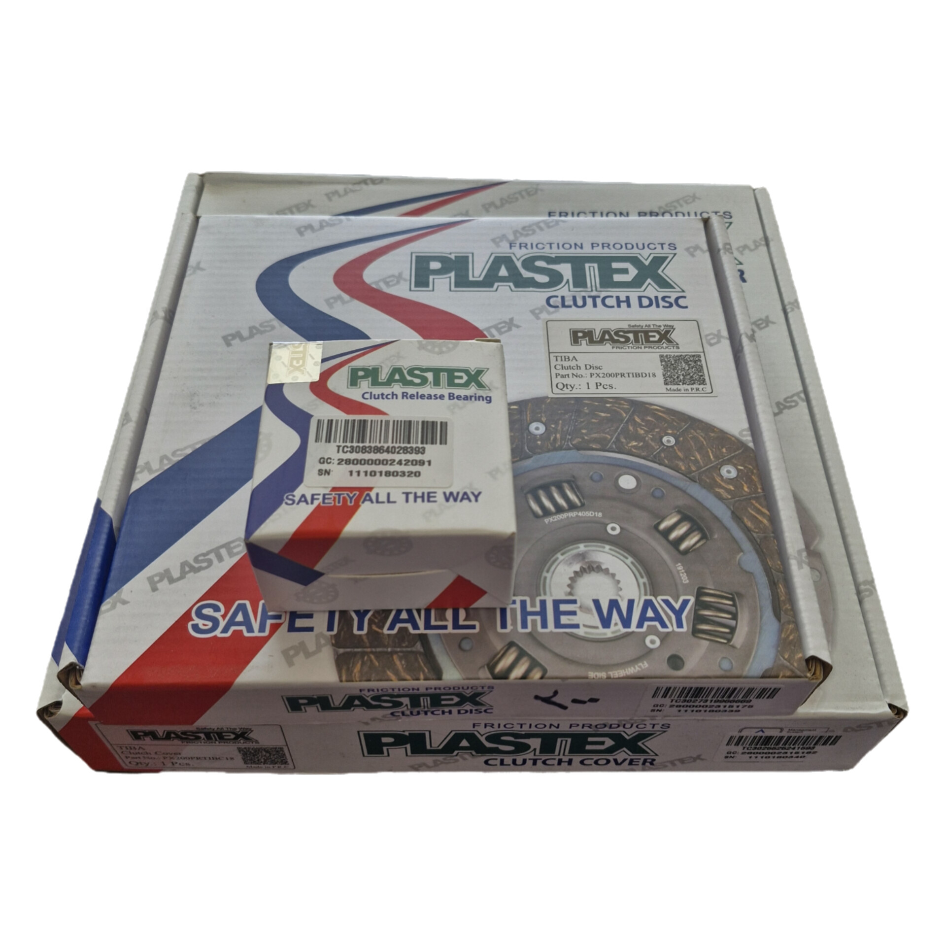 کیت کلاچ قطر 200 چهار فنر دوبل پلاستکس به همراه بلبرینگ مناسب برای تیبا و ساینا و کوییک