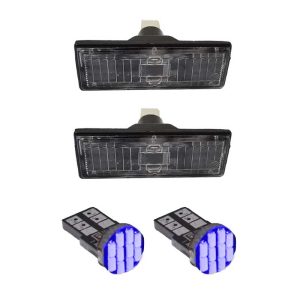 چراغ پلاک خودرو قطعه سازان کبیر مدل EK-SAMANBLU-3010370 مناسب برای سمند به همراه لامپ مجموعه 4 عددی