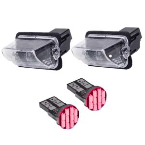 چراغ پلاک خودرو قطعه سازان کبیر مدل EK-PARSRED-3010361 مناسب برای پژو پارس به همراه لامپ مجموعه 4 عددی