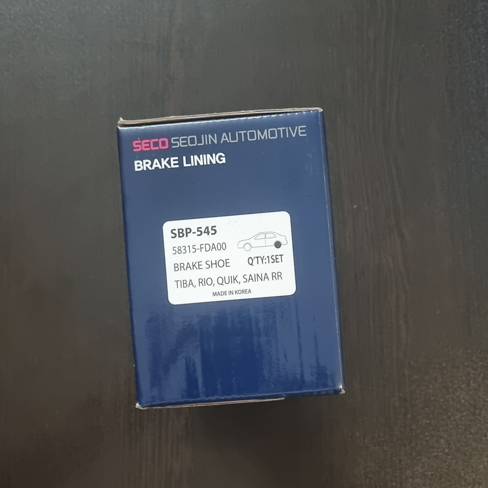 لنت ترمز عقب سکو مدل SBP-545 مناسب برای تیبا،ساینا،کوییک،ریو سایپا،سهند،اطلس