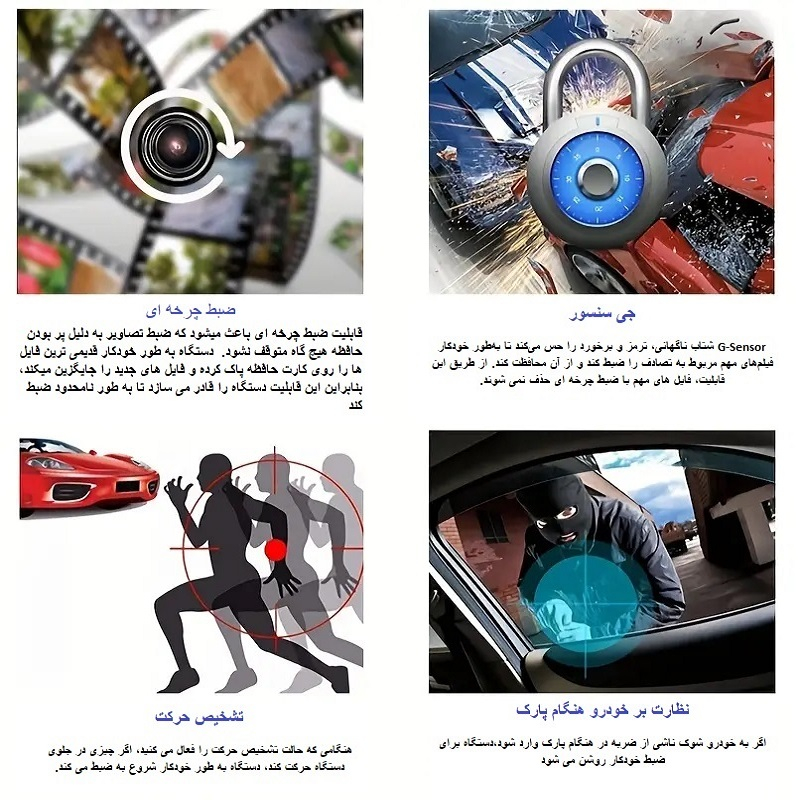 دوربین ثبت وقایع خودرو مدل 3 لنز Y30
