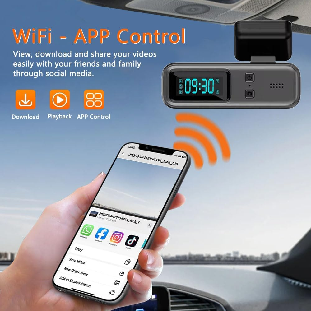 دوربین ثبت وقایع خودرو رودگارد مدل RG CAM7 4k به همراه دوربین عقب و کیت برق مستقیم