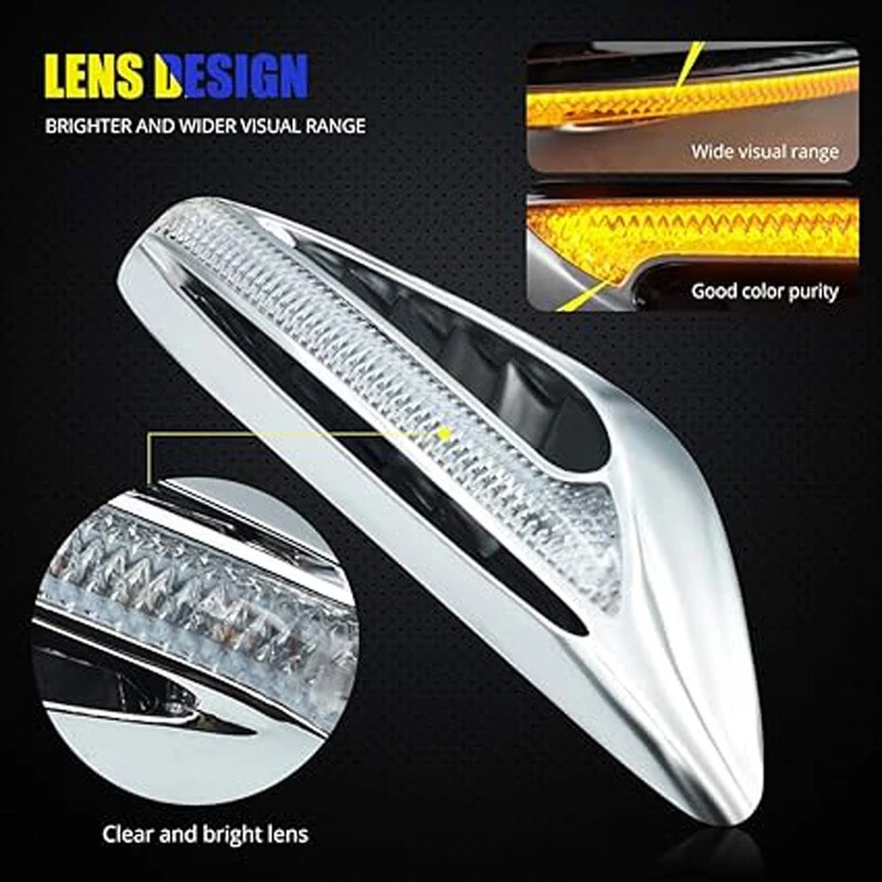 چراغ راهنما گلگیر خودرو چیکال طرح هواکش بغل گلگیر مدل دیلایت کد V-273 بسته 2 عددی