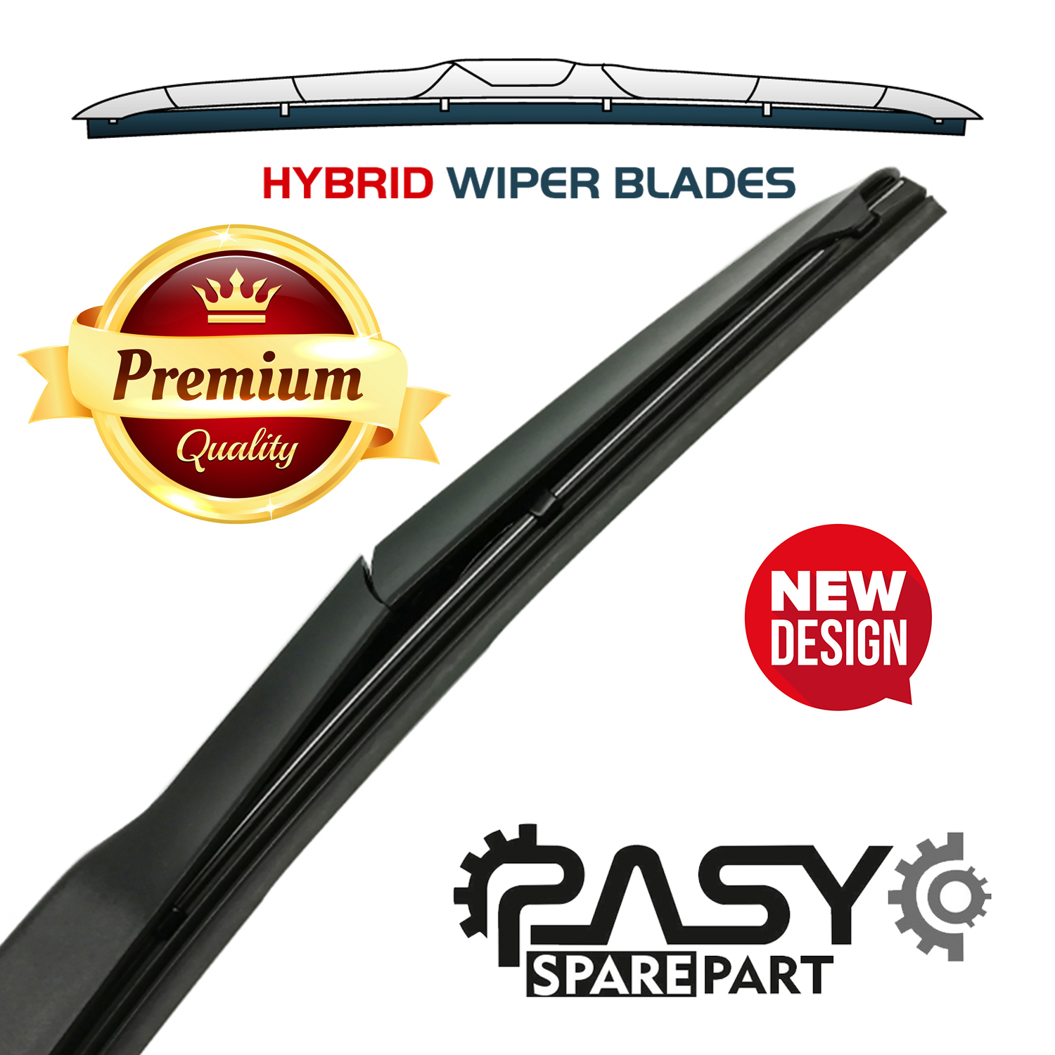 تیغه برف پاککن پاسیکو مدل HYBRID PLUS مناسب برای پژو 207 بسته 2 عددی
