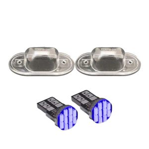 چراغ پلاک خودرو قطعه سازان کبیر مدل EK-PRIDEBLU-3010364 مناسب برای پراید صبا به همراه لامپ مجموعه 4 عددی