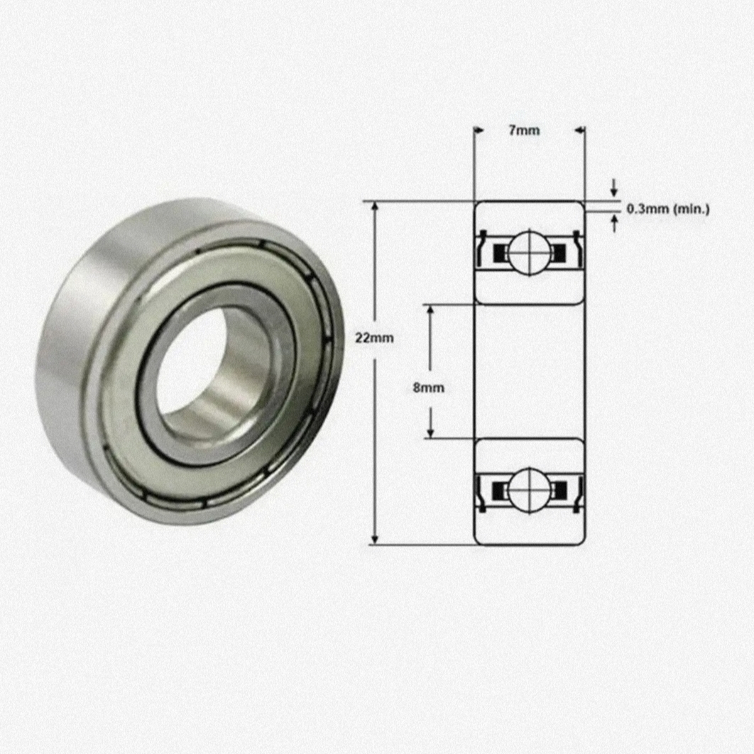 بلبرینگ 608 مدل zz ABEC-7 قطر 22 میلیمتر بسته ۱۶ عددی
