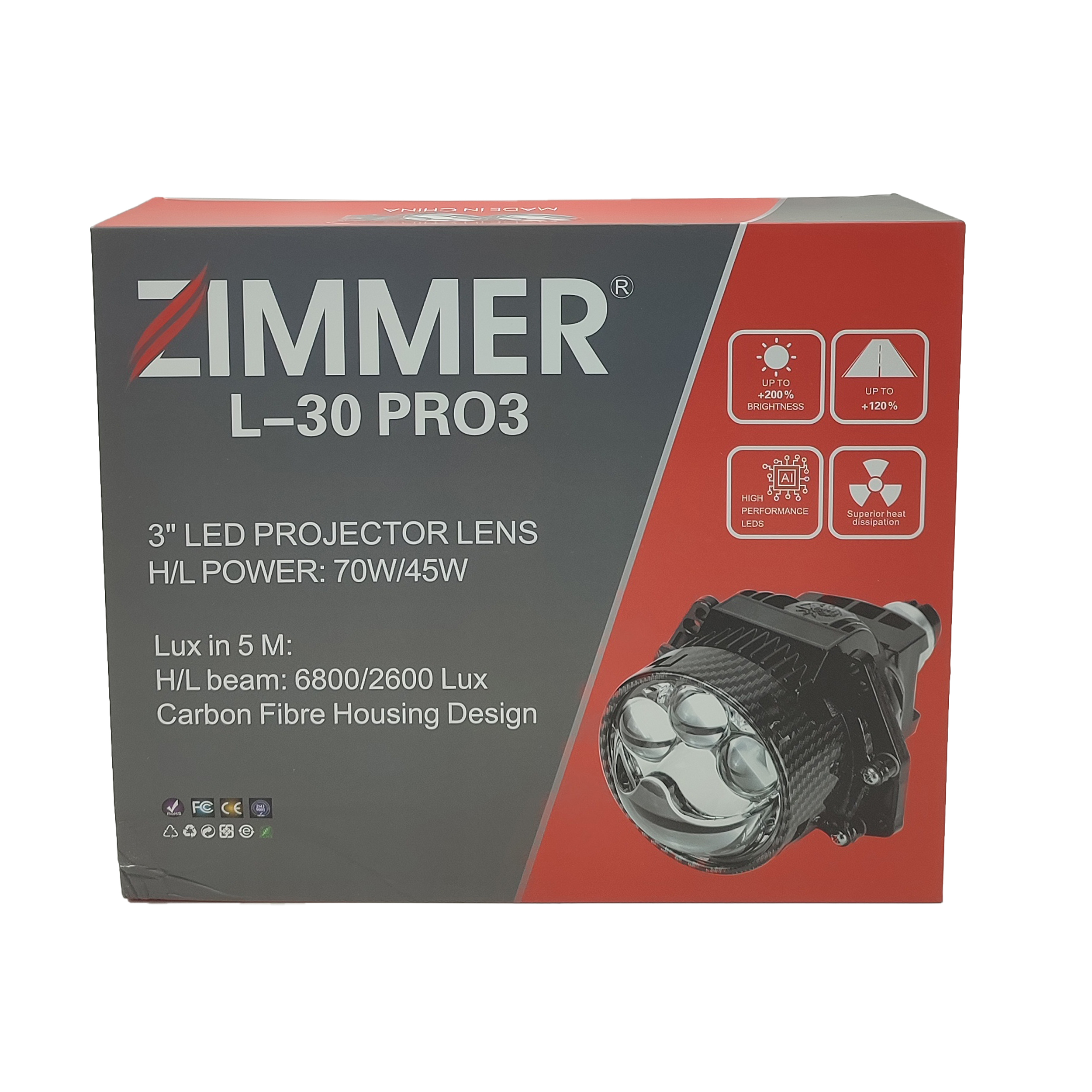 لنز چراغ جلو زیمر مدل L30-PRO3 BI-LED بسته دو عددی