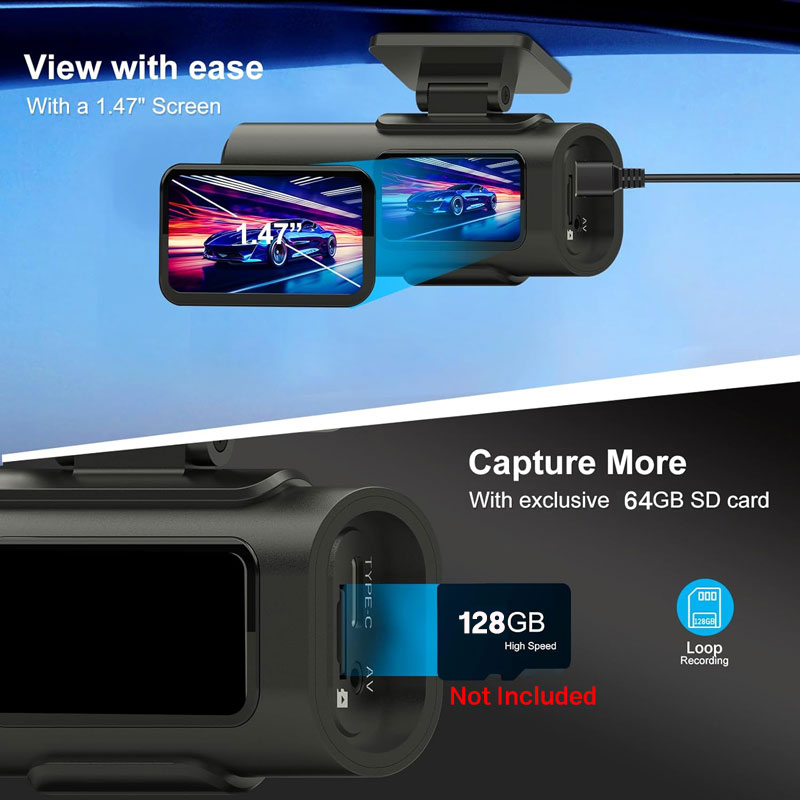 دوربین ثبت وقایع خودرو اتوویژن مدل OK309-4K+WiFi به همراه دوربین عقب