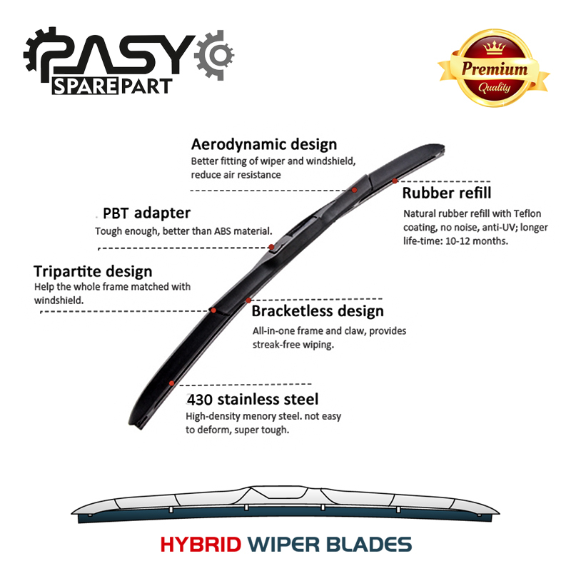 تیغه برف پاککن پاسیکو مدل HYBRID PLUS مناسب برای پژو 207 بسته 2 عددی