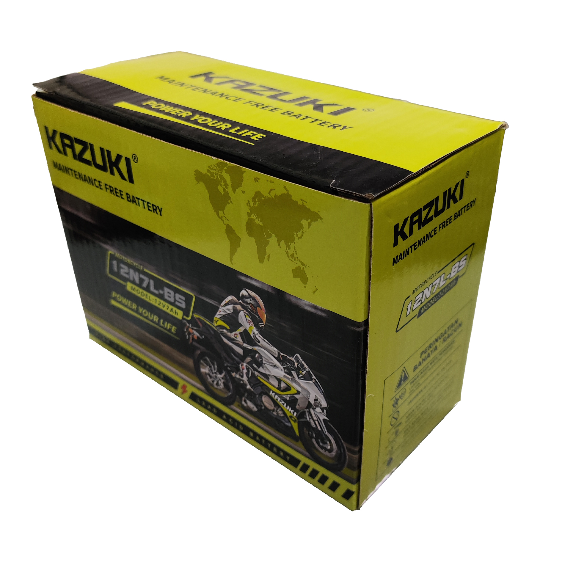 باتری موتورسیکلت 12 ولت 7 آمپر کازوکی مدل 12v7lbs