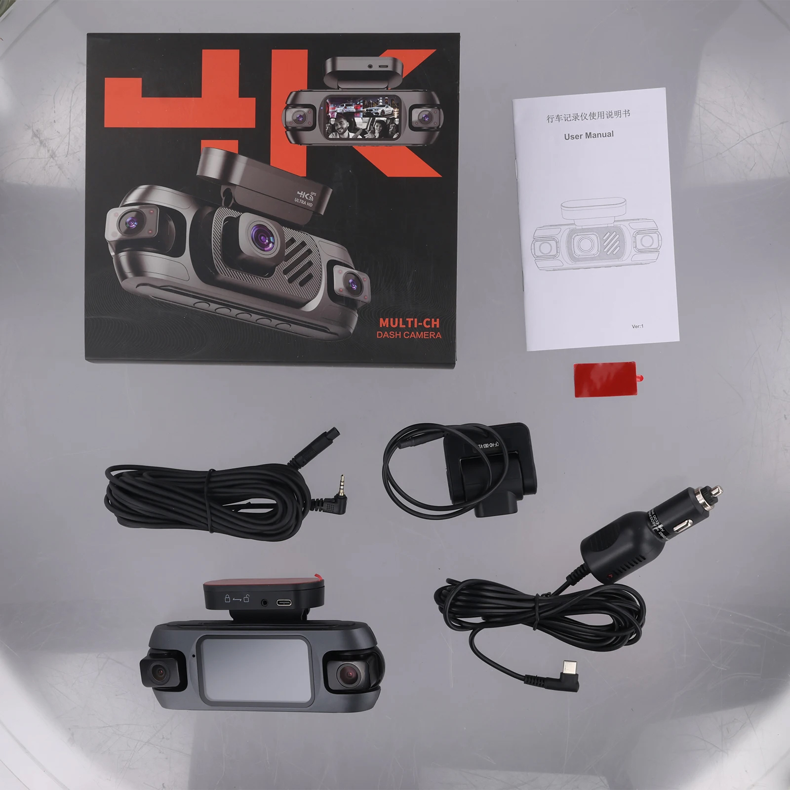 دوربین ثبت وقایع خودرو اتوویژن مدل چهار لنز کد Autovision W9 به همراه دوربین عقب