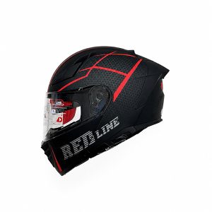کلاه کاسکت فک متحرک ردلاین مدل MATT BLACK / Red 960