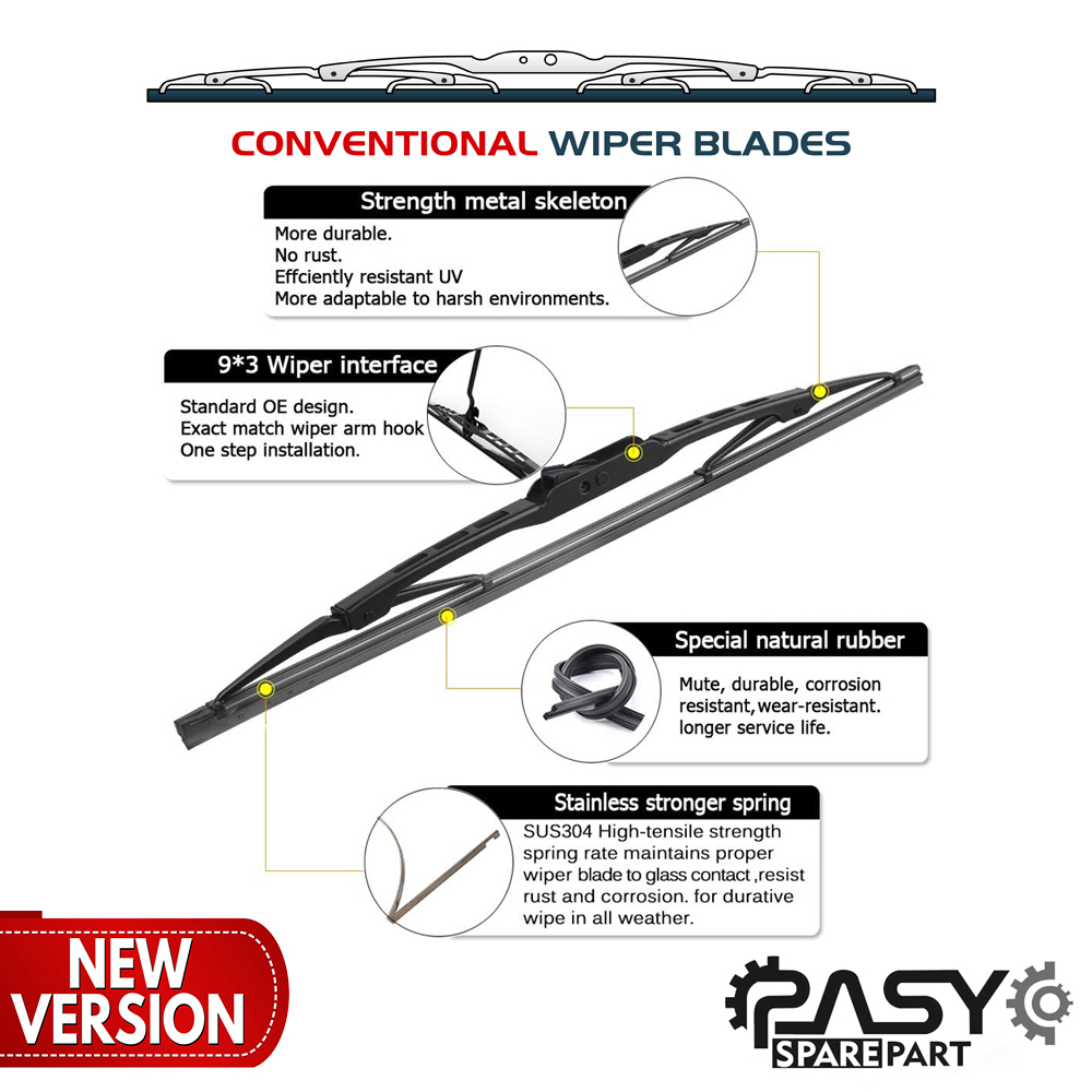 تیغه برف پاککن پاسیکو مدل METAL WIPER مناسب برای رانا پلاس بسته 2 عددی