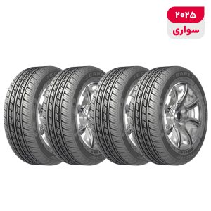 لاستیک خودرو بارز مدل P660 با کاربری سواری و سایز رینگ 13 اینچ، فاق 65 درصد پهنا و پهنای 165 میلی‌متر، شاخص تحمل وزن 77 و شاخص سرعت T (حداکثر سرعت 190 کیلومتر بر ساعت)، ساخت ایران، 4 حلقه