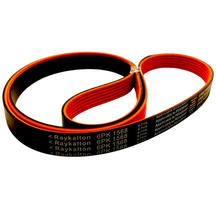 تسمه دینام رایکالتون مدل مولد روکش دار EPDM کد 6PK1568 مناسب برای پژو 206 تیپ 2 و 3