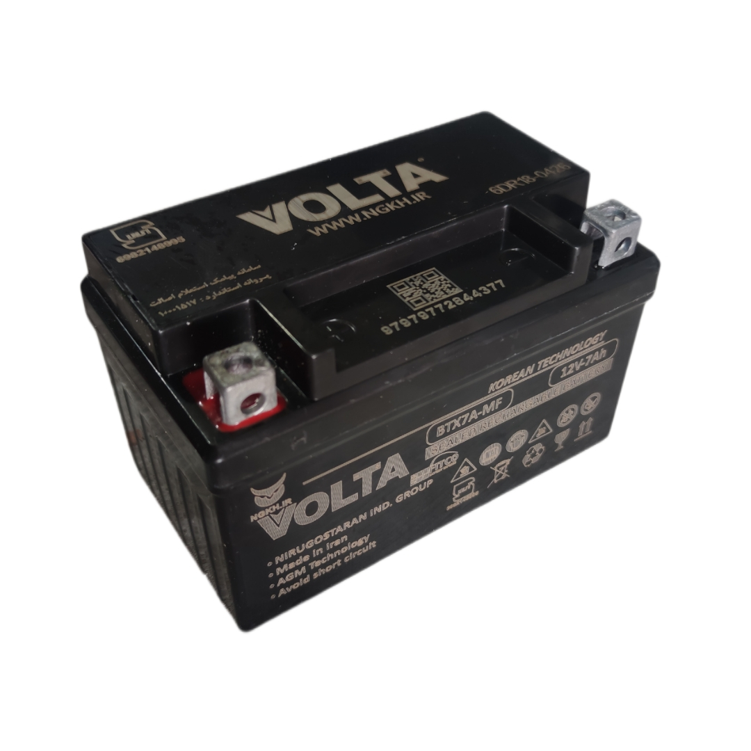 باتری موتورسیکلت 12 ولت 7 پهن ولتا مدل 12v7ahht