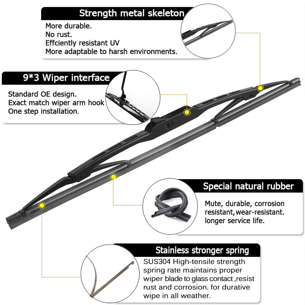 تیغه برف پاککن پاسیکو مدل METAL WIPER مناسب برای رانا پلاس بسته 2 عددی