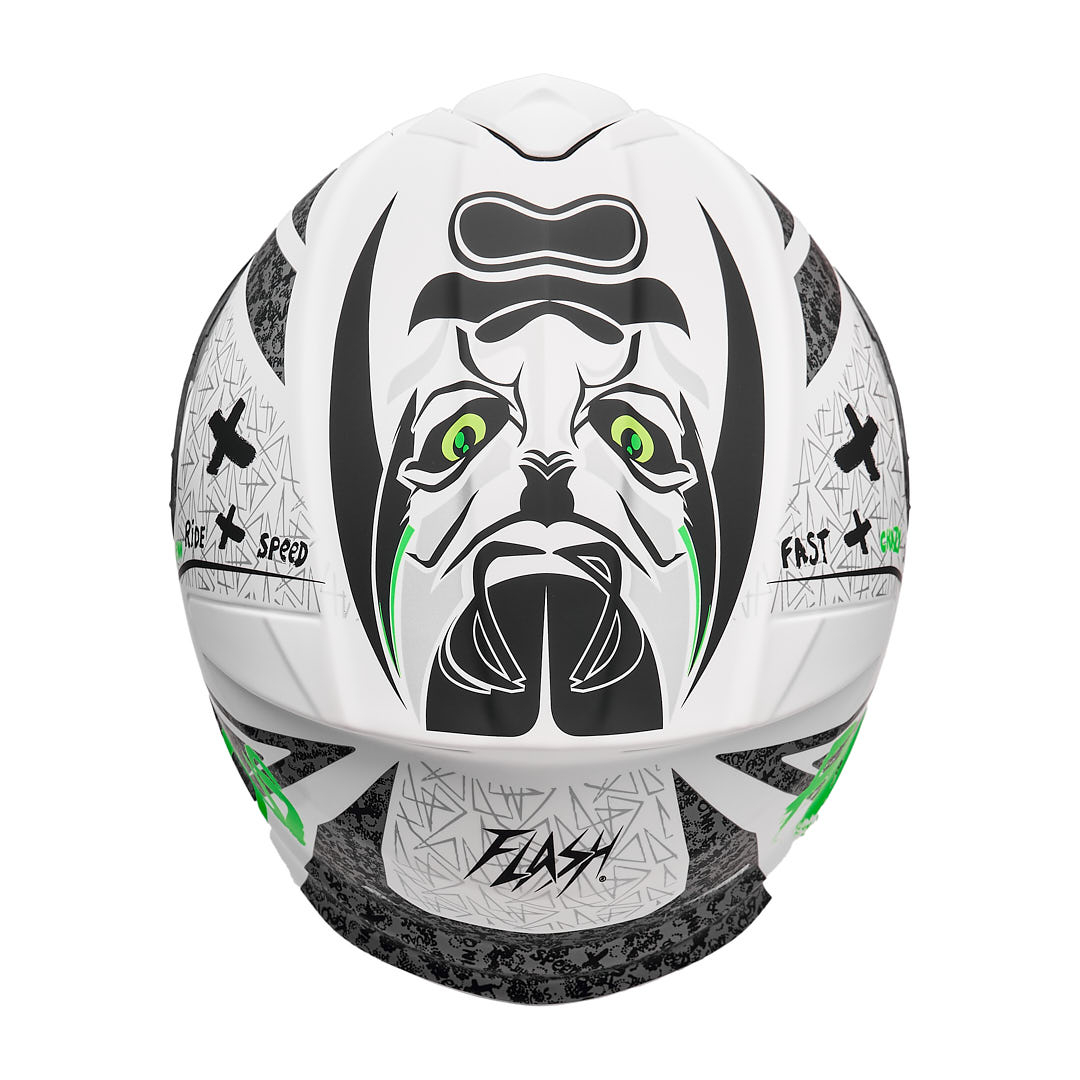 کلاه کاسکت فک متحرک فلش مدل 935sv neon-yellowgreen-white