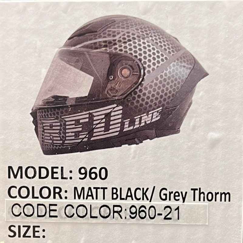 کلاه کاسکت فک متحرک ردلاین مدل MATT BLACK / Grey Thorm 960