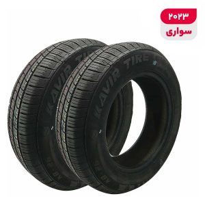 لاستیک خودرو رادیال کویر تایر مدل KB26 با کاربری سواری و سایز رینگ 13 اینچ، فاق 65 درصد پهنا و پهنای 165 میلی‌متر، شاخص تحمل وزن 77 و شاخص سرعت T (حداکثر سرعت 190 کیلومتر بر ساعت)، ساخت ایران، دارای تایر تیوبلس، 2 حلقه