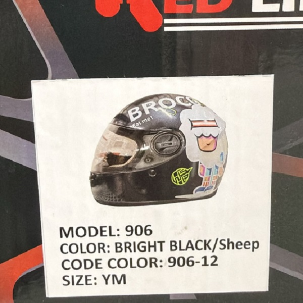 کلاه کاسکت بچه گانه ردلاین مدل 906 BRIGHT BLACK / Sheep