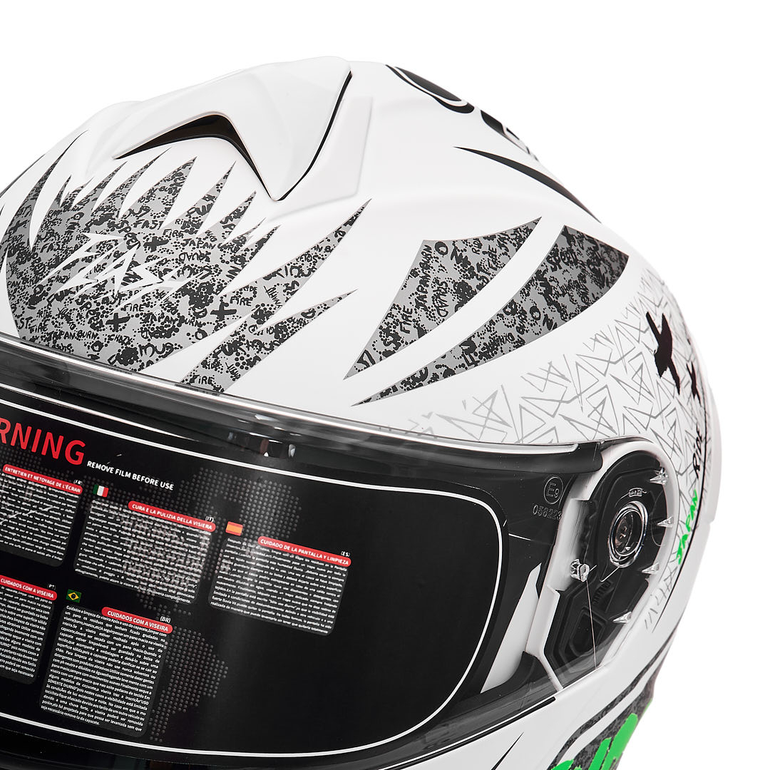 کلاه کاسکت فک متحرک فلش مدل 935sv neon-yellowgreen-white