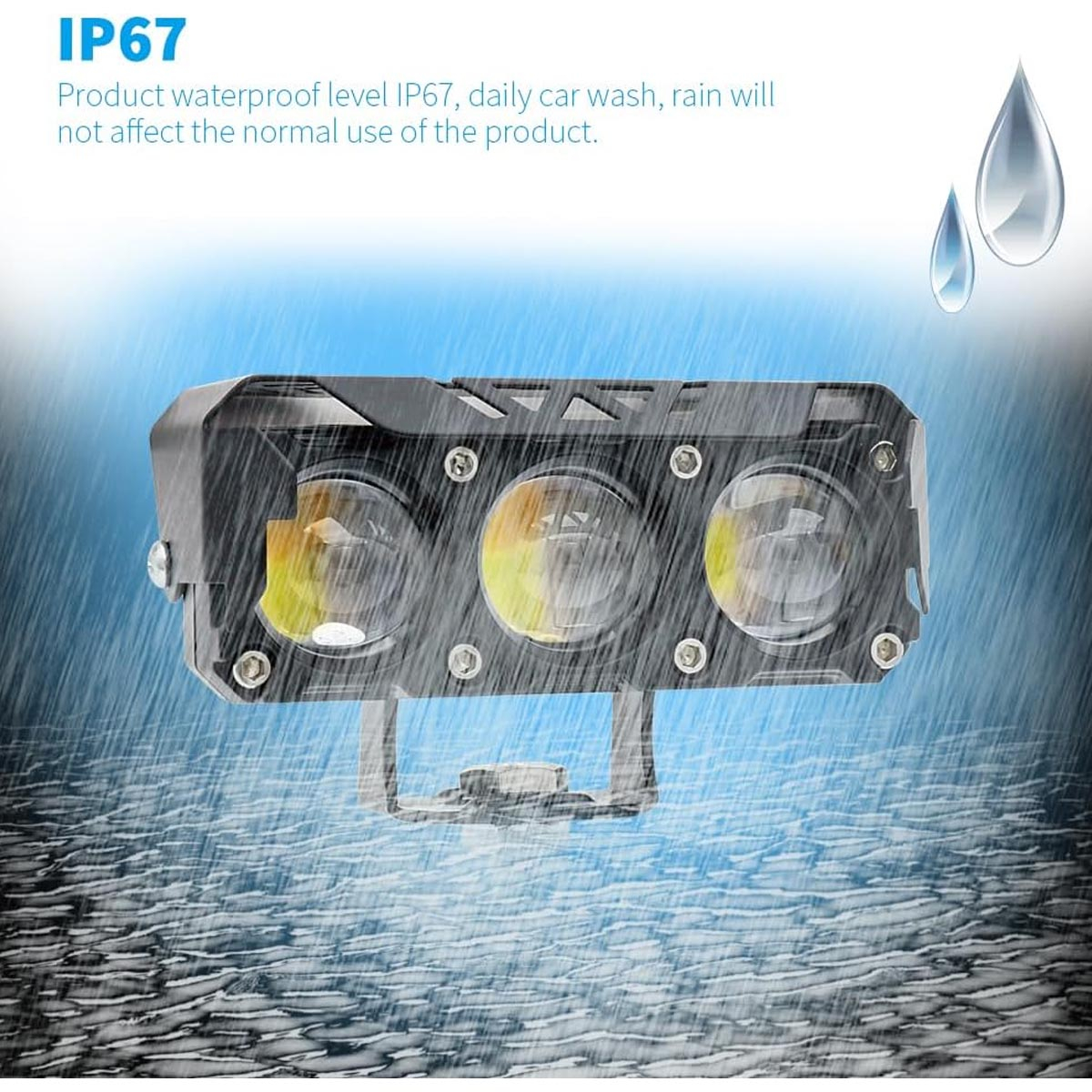 چراغ سه لنز TRI-BEAM X3 کد 2370 بسته 2 عددی