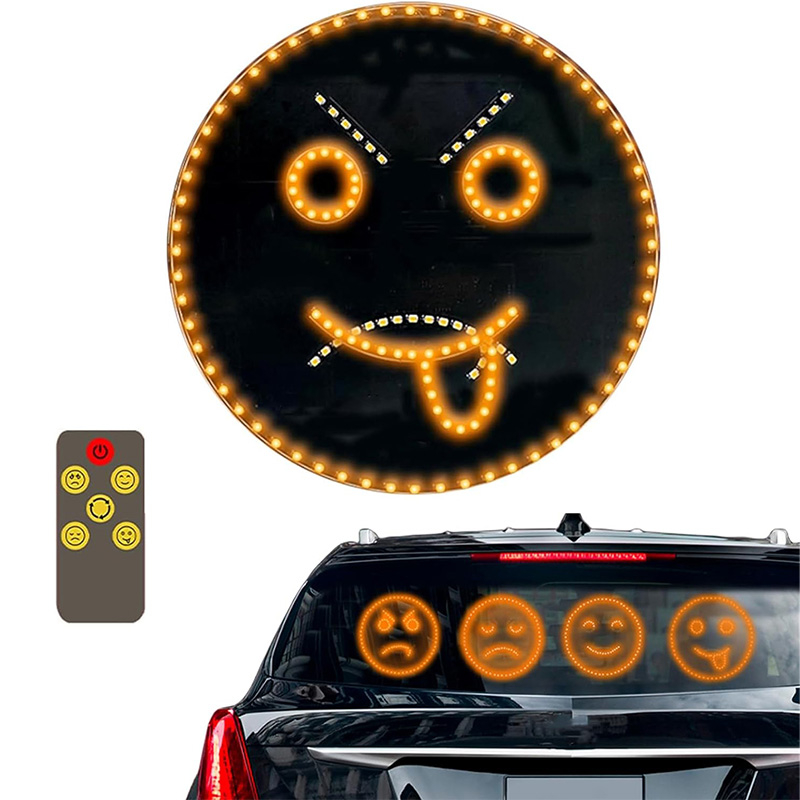 چراغ LED شیشه خودرو مدل ایموجی ریموت دار