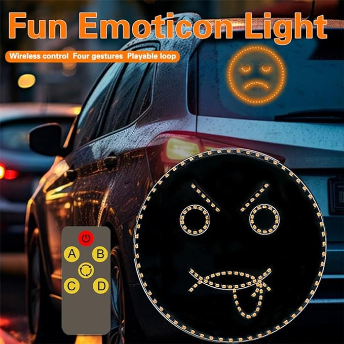 چراغ LED شیشه خودرو مدل ایموجی ریموت دار