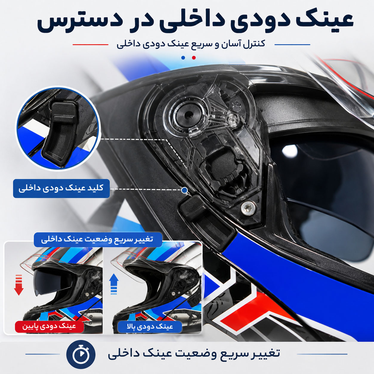 کلاه کاسکت فک متحرک وی جی وی مدل L-06