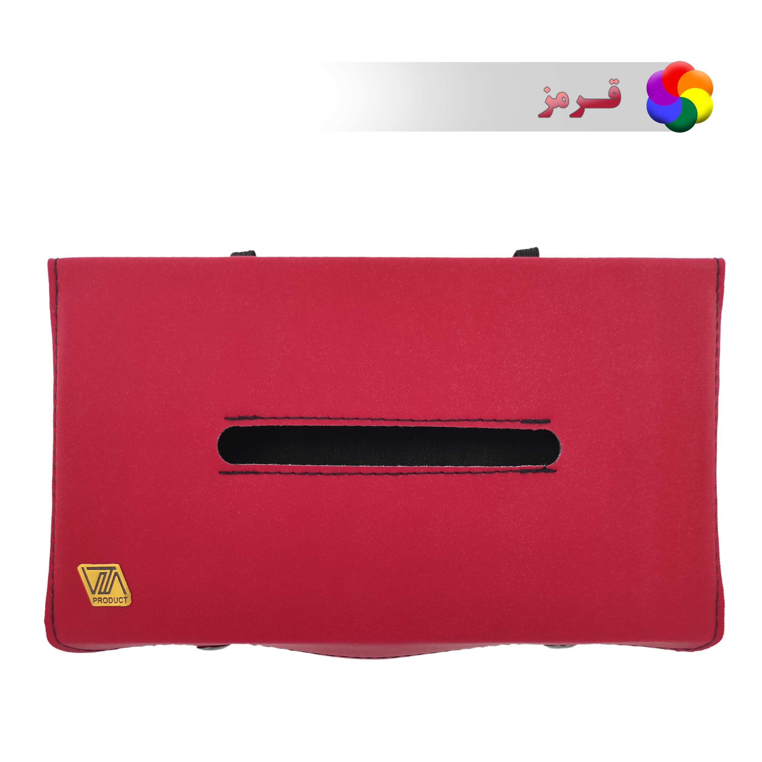 جای دستمال کاغذی خودرو مدل چرمی به همراه نگهدارنده خودکار