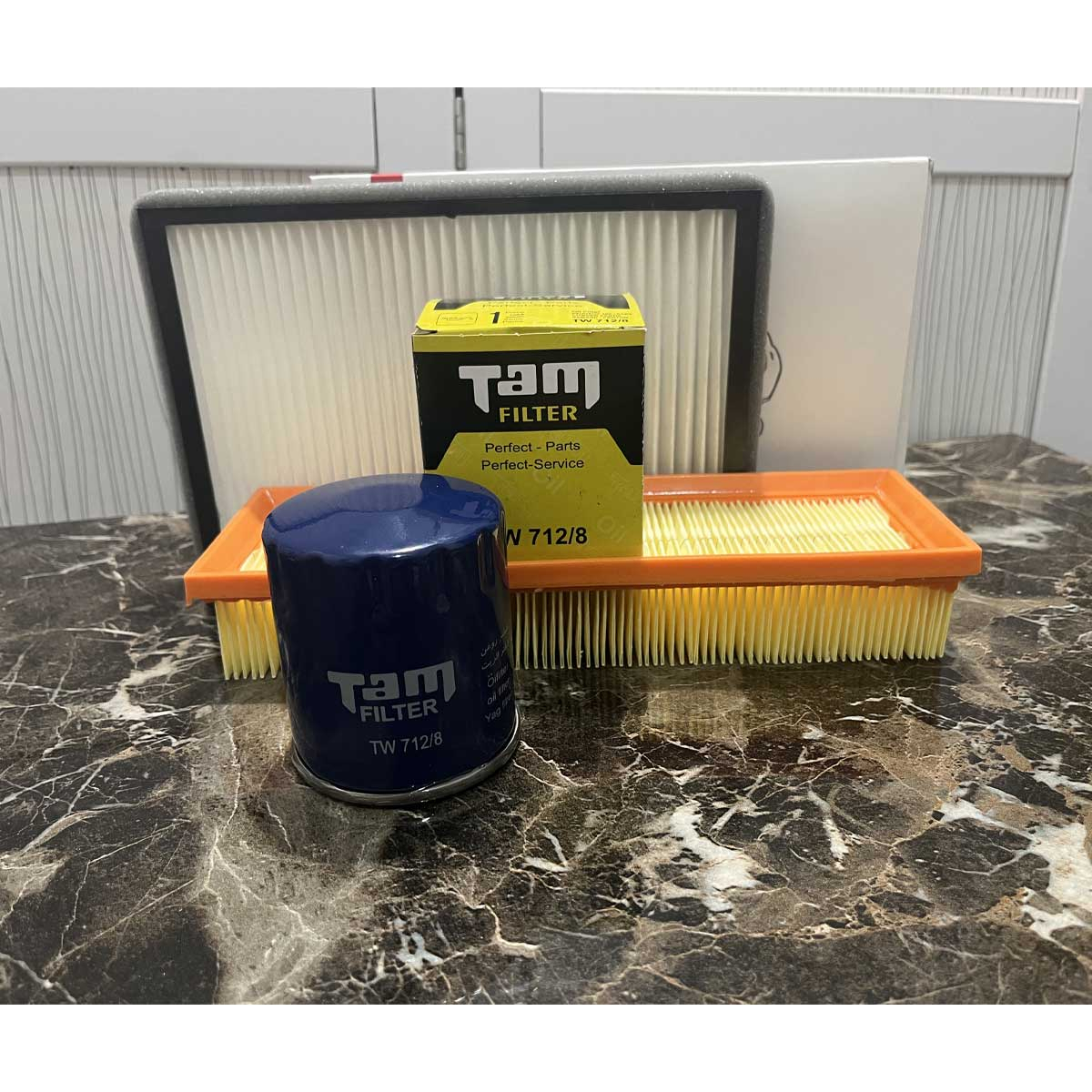 فیلتر روغن خودرو تام مدل TW 712/8 مناسب برای پژو 405 به همراه فیلترهوا و کابین و فیلتر بنزین