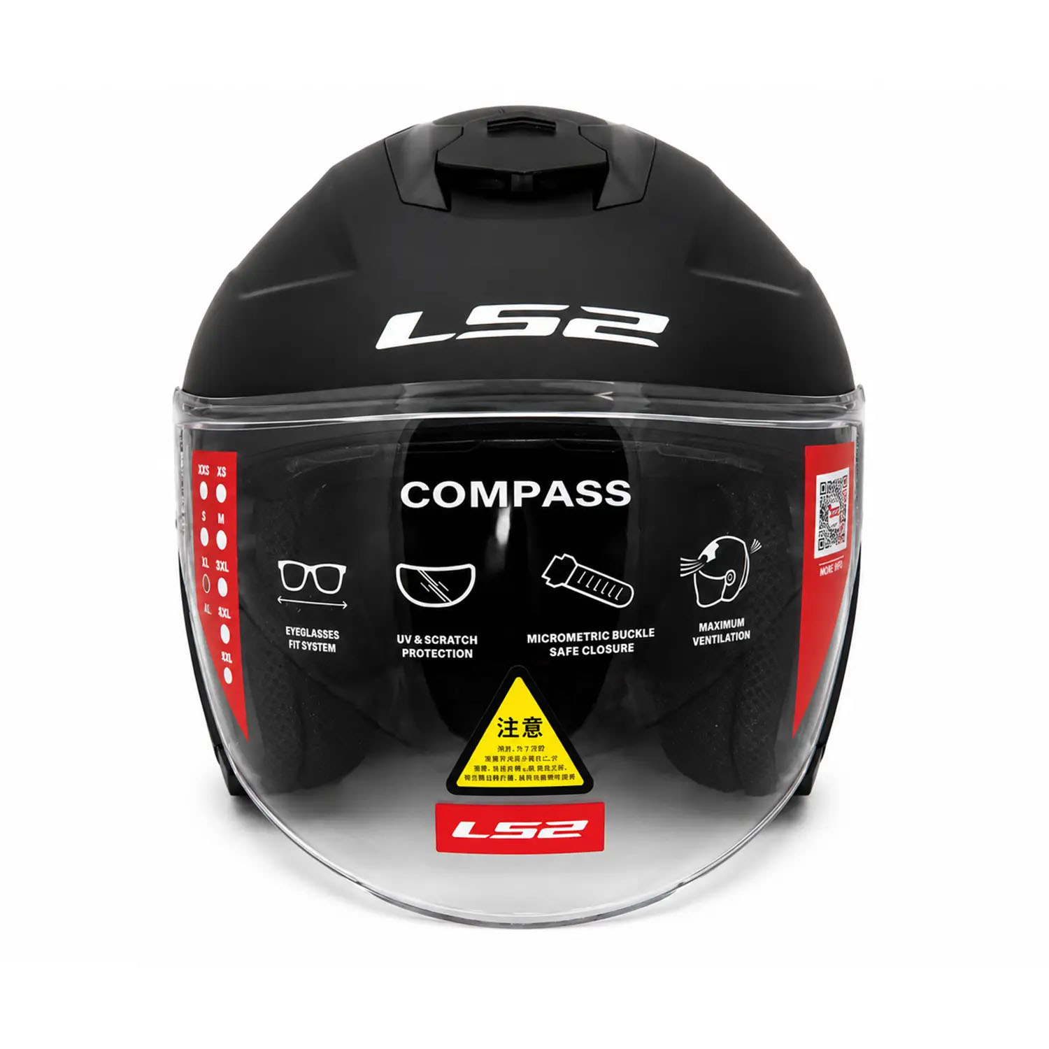 کلاه کاسکت بدون فک مردانه ال اس تو مدل OF628 Compass