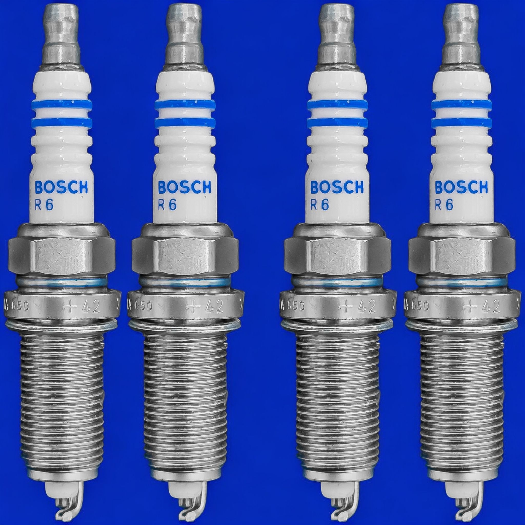 شمع خودرو بوش مدل FR8SC+42.Russia پایه بلند مناسب برای پژو 206 تیپ 5 و 207 بسته 4 عددی