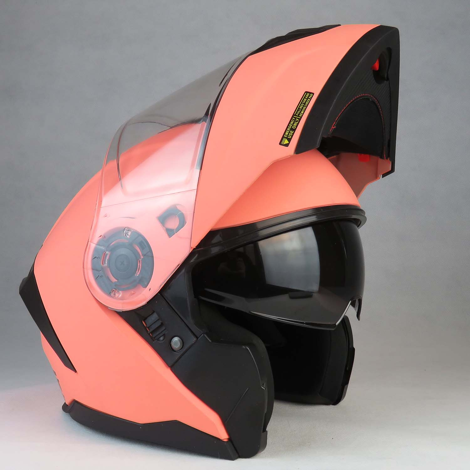 کلاه کاسکت فک متحرک لائوس مدل Matt coral کد 2176