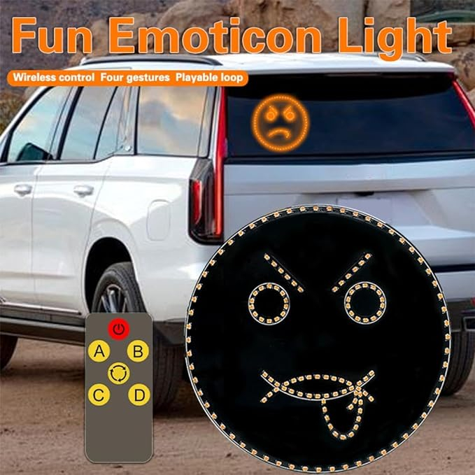 چراغ LED شیشه خودرو مدل ایموجی ریموت دار