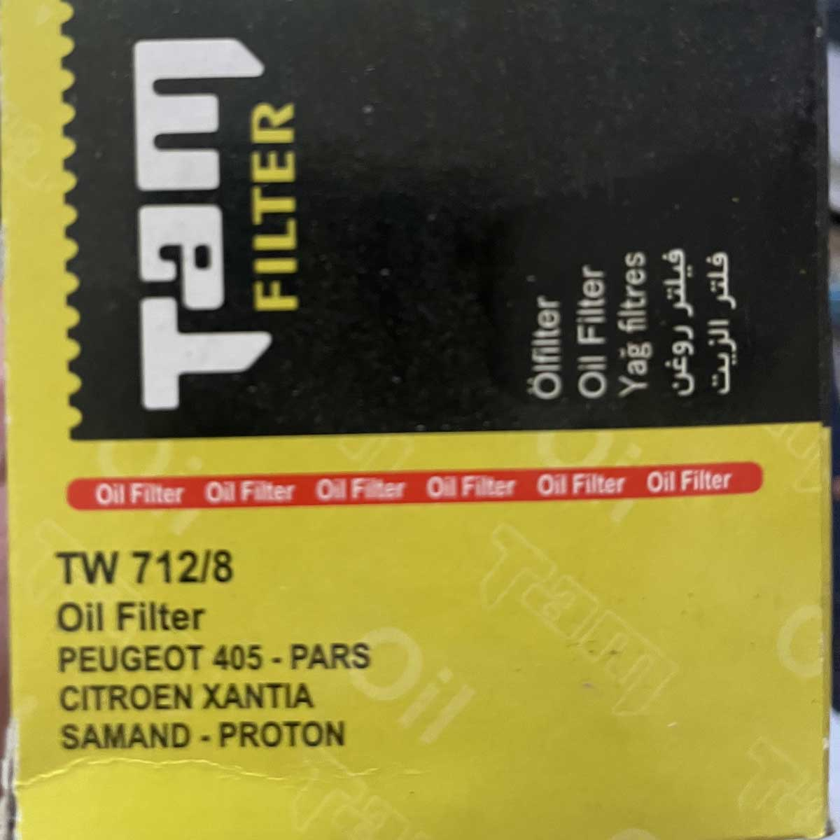 فیلتر روغن خودرو تام مدل TW 712/8 مناسب برای پژو 405 به همراه فیلترهوا و کابین و فیلتر بنزین